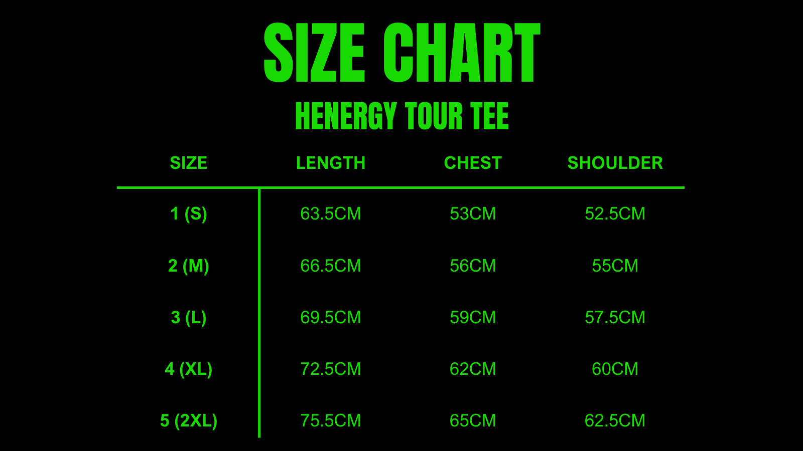 SIZE CHART