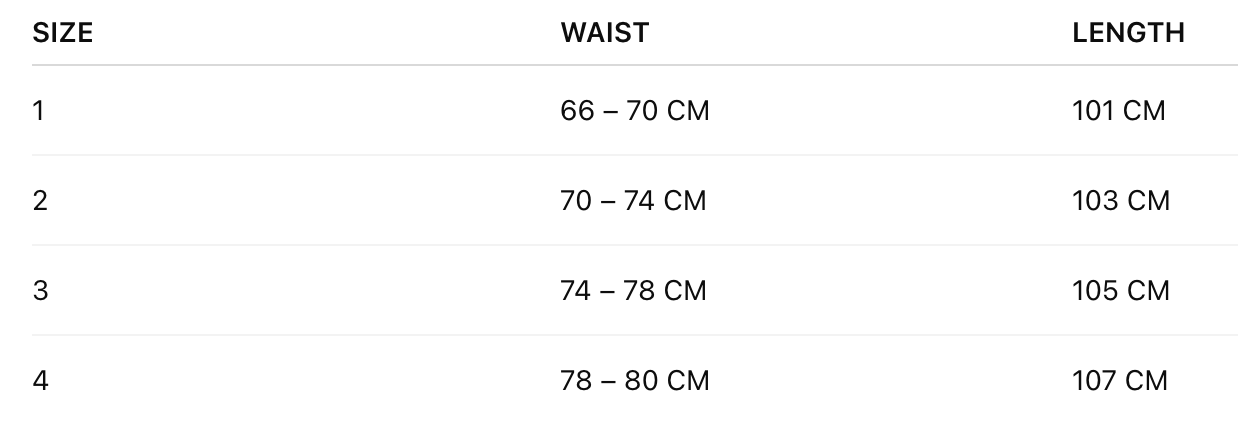SIZING CHART
